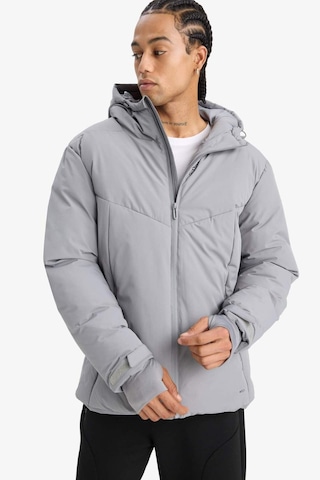 Defacto Defactofit Su İtici Regular Fit Kapüşonlu Fermuarlı Rüzgar Geçirmez Mont E9487ax25wngr91 Gri-gr91