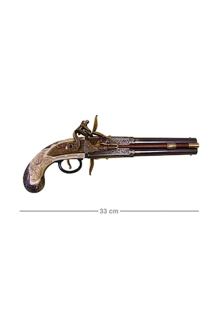 Denix Replika Çift Dönen Namlulu Tabanca 33 Cm, İngiltere 1750