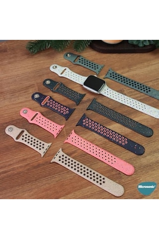 Apple Watch Series 11 42mm İçin Kordon Flame Circle Siyah Watch Series 11 42mm İle Uyumlu Kordon - Siyah