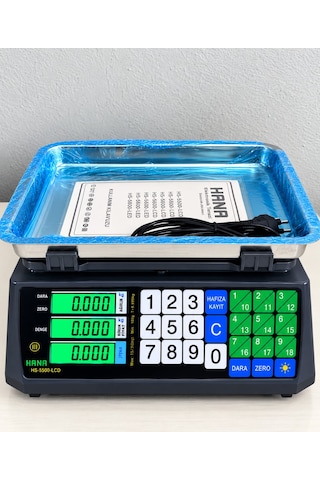 Hana 5500 Terazi-60 Kg-bakanlık Onaylı-2026 Mühürlü-1000 Saat Şarj Ömrü-pazar Market Tartı-su Geçirmez