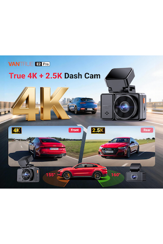 Vantrue Element2 Pro 4k Uhd + 2.7k Qhd 5ghz Wi-fi Araç İçi Kamera