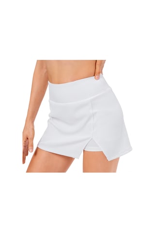 Ximistore9 Yüksek Bel Spor Etek Kısa Şortlu, Anti-slip Hızlı Kuruyan, Yoga Tenis Golf İçin, Cepli Kadın Spor Giyimi Beyaz