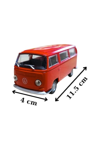Nostaljik Kırmızı Volkswagen Type 2 1/32 Ölçek Metal Çek Bırak Kapılar Açılır Model Araba Çok Renkli