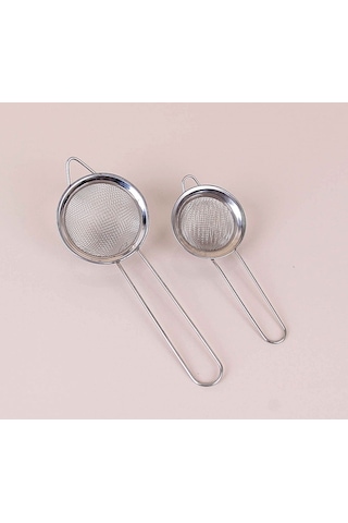 Periboia Paslanmaz Çelik Çay Süzgeci Ve Sıvı Yağ Süzgeci 2 Li Set Karışık