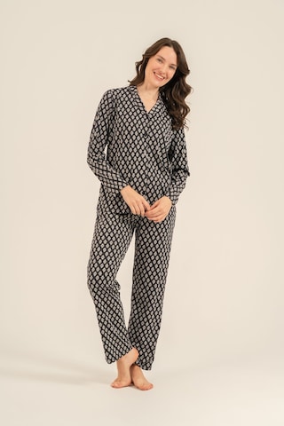 Arnetta Kadın Desenli Antrasit Gömlek Pijama Takımı Ar3750-s-v1 Ar3750-s-v1