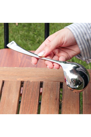 Mufunye Gümüş Renkli Saf Titan Malzeme 20x6 Cm 60 Gr Fonksiyonel Çorba Kaşığı Gümüş