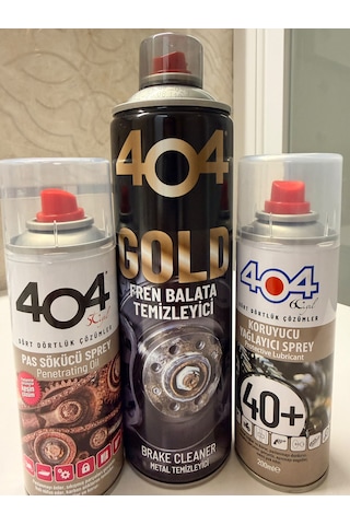 404 Pas Sökücü 200 Ml + Fren Balata Temizleyici Gold 500 Ml + 40+ Koruyucu Yağlayıcı Sprey 200 Ml 3'lü Bakım Seti