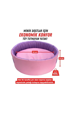 Xpermate Sünger Simit Küçük Irk Köpek Yatağı ve Kedi Yatağı 45 CM