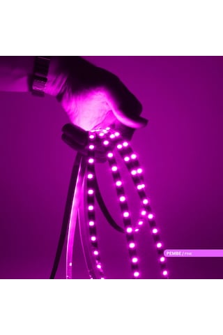 5metre Led Şerit 5050 Dc12v Pembe Renkli 60led/m Ip20 Işık Aydınlatma Lambası Hortum Kendinden Yapışkanlı