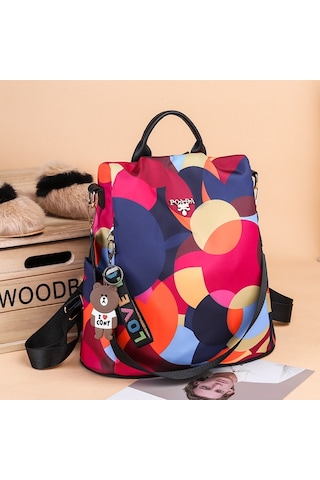 Oloey Yeni Kadın Sokak Modasıbasılısırttanası-kırmızı Kırmızı