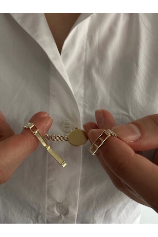 Arpaş 14 Ayar Altın Şeritli Saatli Bileklik 946 Gold Sarı Altın