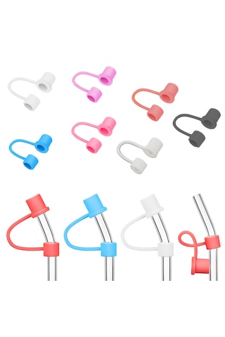 Microcase Yeti Ve Stanley Termoslar İçin Esnek Silikon Pipet Ucu Koruma Kılıfı 8mm-al4950 Toz Pembe