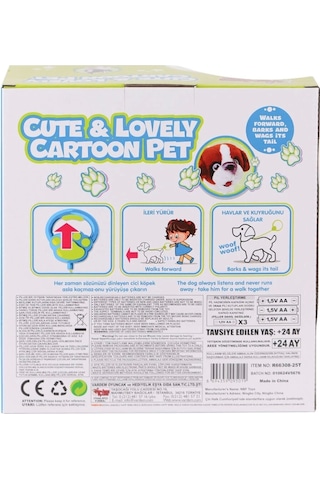 Pr66308-25t Tasmalı Yürüyen Peluş Fransız Köpeği Çok Renkli