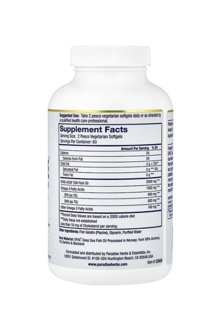 Paradise Herbs, Omega-sure , Premium Omega-3 Fish Oil, 120 Pesco Vegetarian Softgels