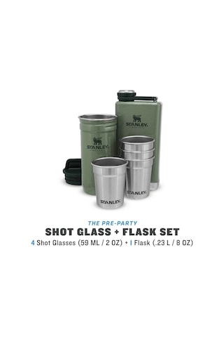 Stanley Adventure Çelik Shot Bardak Ve Matara Seti - Hammertone Green Yeşil