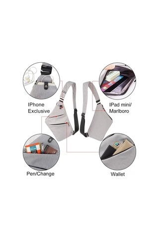 Vkemall Erkek Kadın Anti-hırsızlık Göğüs Çantası - Güvenli Taşıma, Çok Amaçlı, Seyahat Ve Günlük Kullanim, Siyah