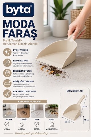 Ergonomik El Faraşı Geniş Hazneli Çok Amaçlı Toz Ve Çöp Toplama Faraşı Mor Siyah Bej 1 Adet Karışık Renk Gönderilir Diğer
