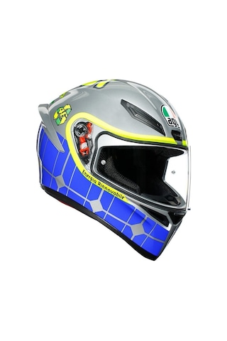 Agv K1 Rossi Mugello 2015 Kapalı Kask Gri Mavi
