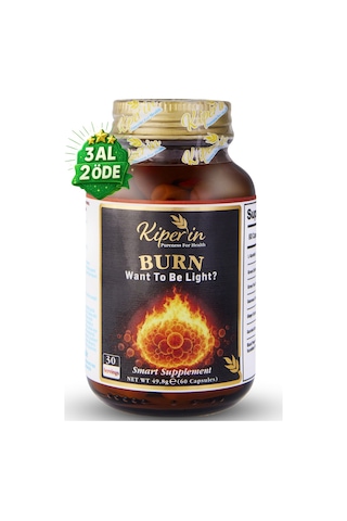 Kiperin Burn Vücut Yağı Hedefleyici L-karnitin, Yeşil Çay, Guarana, Zencefil, Garsiniya, Kafein 60 Kapsül