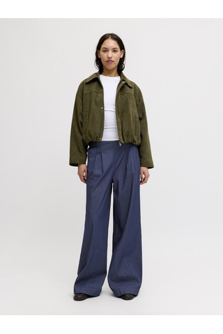 Jack & Jones Kadin Orta Bel Wide Leg Pantalon - Debby - 12287867 Dark Blue Denim