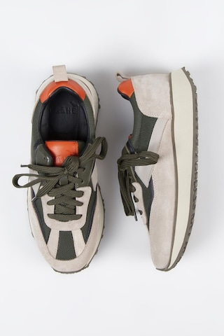 Krahe Moreno Erkek Hakiki Deri Bağcıklı Bej-haki Sneakers 001