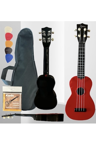 4 Telli Ukulele Kırmızı Çanta Pena Tel 4 Telli Ukulele Kırmızı Çanta Pena Tel