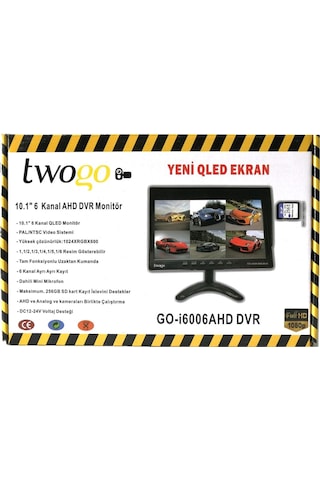 Twogo Go-i6006 Hybrid Dvr 6 Kanal 10 Inç Monitör Dvr Hybrid 6 Kamera Girişli 6 Kamera Dahil