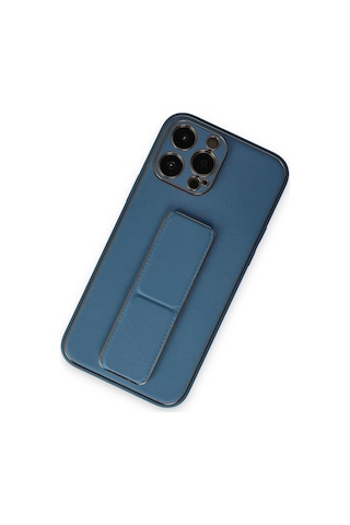 Cosmotex Newface Apple iPhone Uyumlu 13 Pro Kılıf Coco Deri Standlı Kapak - Açık Mavi