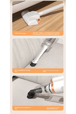 Ikkb Yeni Ev Akülü El Büyük Emişli Küçük Akar Sökücü Silme Ve Emişli İkisi Bir Arada Elektrikli Süpürge Beyaz