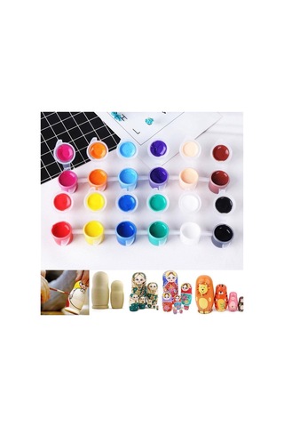 20 Gözlü Boya Kutusu 4 Ml Kapaklı Plastik Boya Saklama Kutusu Boncuk Kutusu Lens Kutusu Mini Organizer Çok Renkli