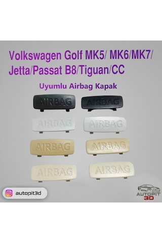 Autopit 3d Volkswagen Golf Mk5/ Mk6/mk7/jetta/passat B8/tiguan/cc Uyumlu Airbag Kapak Airbag Kapak