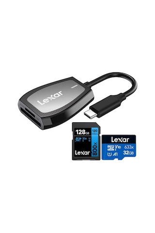 Lexar Lrw470u Usb Type-c Çift Yuvalı Kart Okuyucu
