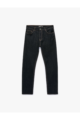 Koton Normal Bel Pamuklu Straight Fit Jean Pantolon - Mark Jean Koyu İndigo 7wam40142nd