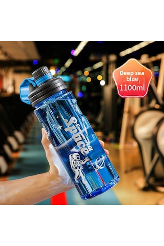 Mufunye 2000ml Starlit Mavi Spor Su Bardağı - Taşınabilir Outdoor Antreman Kamp Hiking Kullanıma Uygun Dayanıklı Plastik Matara Mavi