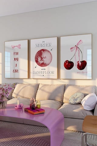 3'lü Poster Seti, Estetik Duvar Posteri Seti, Çerçevesiz Poster
