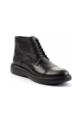 Siyah Hakiki Deri Erkek Bot & Bootie E02401103503 Siyah