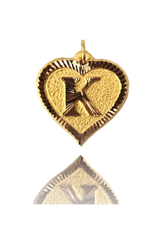 Enderun Kuyumculuk 14 Ayar Altın K Kalp Harf Kolye