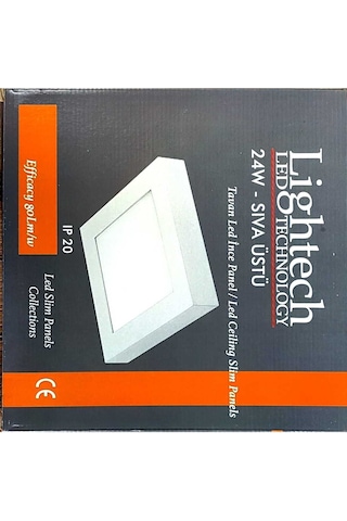 24w Kare Sıva Üstü Panel 6500k Beyaz