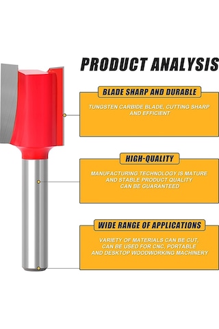 Sones Ahşap İşleme Freze Kesici Seti Kesme Makinesi Kafası Elektrikli Ahşap Frezeleme Gravür Makinesi Kesici, Stil: Kırmızı 1/4 Saplı 15 Adet