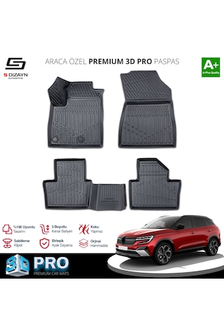 S-dizayn Renault Austral Mild Hybrid 3d Pro Havuzlu Paspas 2023 Üzeri A+ Kalite