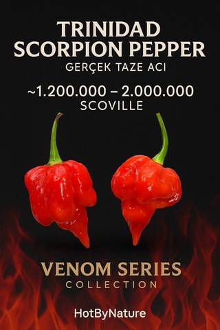 Trinidad Scorpion Pepper / 1,2 2 Milyon Scoville - Gerçek Taze Acı Biber Trinidad Scorpion Pepper / 1,2 2 Milyon Scoville - Gerçek Taze Acı Biber