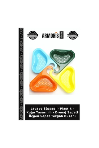 Lavabo Süzgeci - Plastik - Kuğu Tasarımlı - Drenaj Sepeti Üçgen Sepet Tezgah Düzeni Çok Renkli