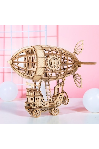 Rolife Tg407 Zeplin Airship Dıy Minyatür Maket Model Seti Ahşap 3d Wooden Puzzle 3d Model Kit Ahşap Maket Dekoratif Hobi Seti