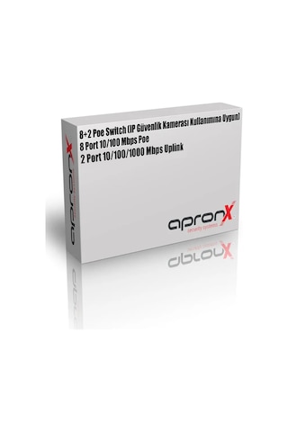Apronx 8 Port 10/100/1000 8 PoE Ports + 2Gb Port Uplink 125W PoE Switch