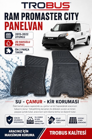 Trobus Ram Promaster City Panelvan 2015-2022 2d Havuzlu Paspas 2 Parça