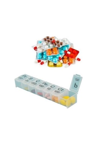 Haftalık Günlük İlaç Saklama Kutusu 7 Günlük İlaç Saklama Kabı Şeffaf