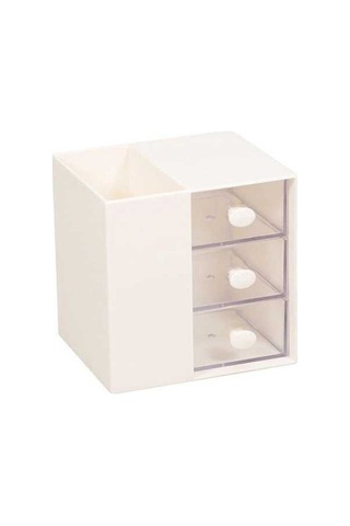 Fortunelane 3 Çekmeceli Şık Yenilikçi Çok Bölmeli Masaüstü Saklama Kutusu, Ev Okul Ofis İçin