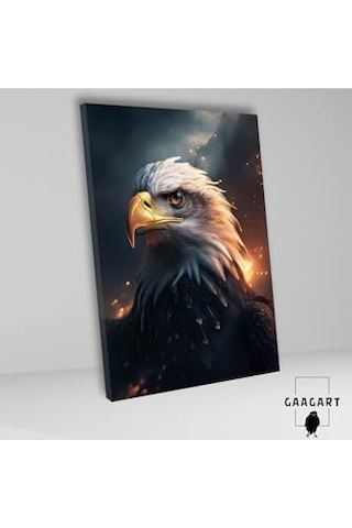 Tr Dikey Kanvas Duvar Tablosu Ateşli Yandan Kartal Portresi 70 X 100 Diğer