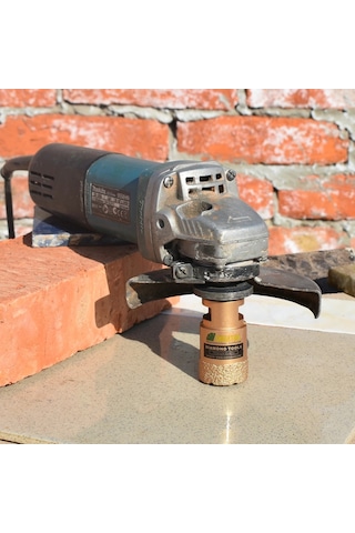 Mermer Granit Panç Fayans Beton Kaya 70mm Sarı Elmas Delme Ucu Avuç Taşlama Uyumlu M14 Karot Delik