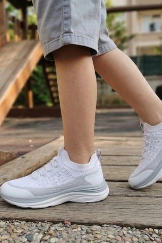 In Step Aeroknit Pro Ultra Hafif Bağcıksız Erkek/kız Spor Ayakkabı - Beyaz
